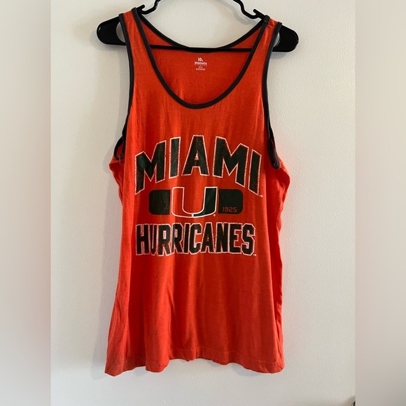 Men’s UM Miami Canes Tank Top Orange - Picture 1 of 2
